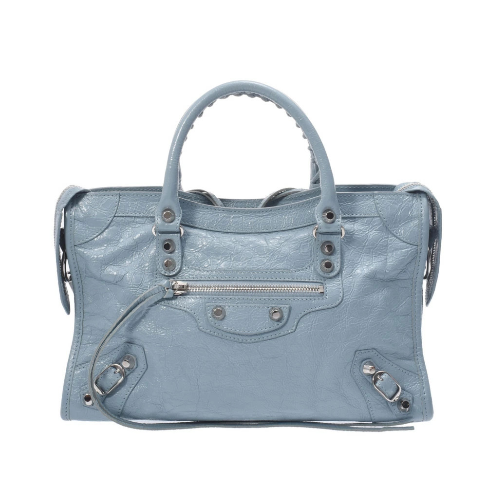 Balenciaga The City Bag Blue Calfskin Handbag